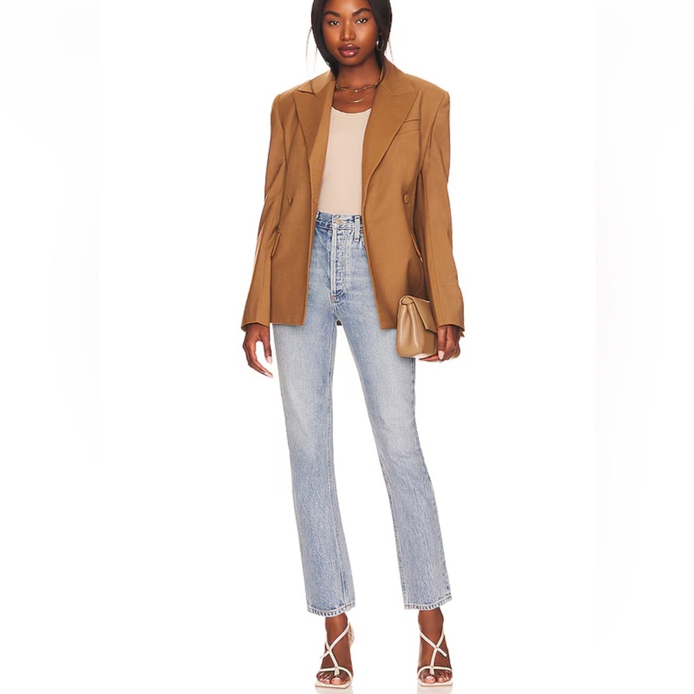 Agolde Light Wash High-Rise Straight Leg Jeans
